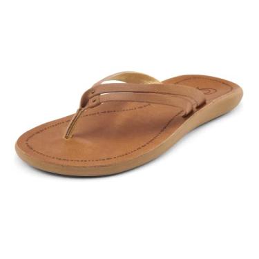 Imagem de OLUKAI Sand lia de praia feminina Kapehe Luana, couro de flor integral macio e confort vel, estilo casual e moderno, Sahara/Saara, 11