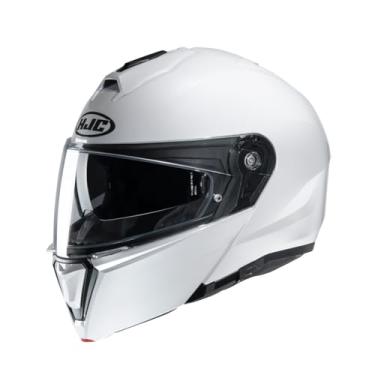 Imagem de Kit Capacete Hjc I90 Branco 58 Com Luva New Shoot Preta 4Xl Kit Completo Para Motociclista
