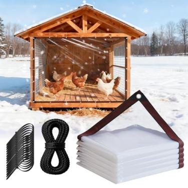 Imagem de Capa de galinheiro à prova d'água para o inverno, 2 x 3 m com isolamento anti-rasgo para galinheiro para corrida de galinheiro, com corda e abraçadeira para varanda e pátio de aves (2 x 4 m)