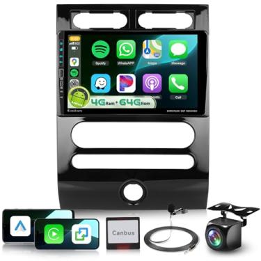 Imagem de Estéreo automotivo WiFi de 8 núcleos 4G + 64G 5G para Ford Expedition 2007-2014 A/C automático com DSP Carplay Android Auto, tela sensível ao toque IPS de 9 polegadas 1280p rádio Android com câmera de