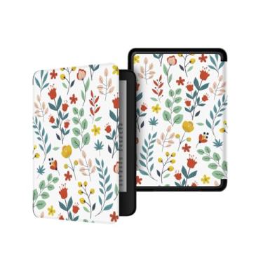 Imagem de Akacy Capa com padrão pintado para o novo Kindle paperwhite de 6,8 polegadas (11ª geração, versão 2021), capa de PU ultraleve com despertar/hibernar automático para Kindle 2021 (22)