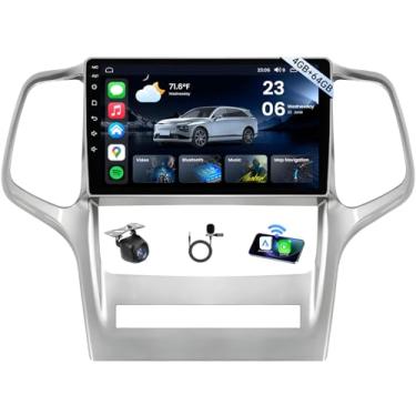 Imagem de Rádio de carro 8 núcleos 4 + 64 GB para Jeep Grand Cherokee 2011 2012 2013 WK2: Android 13 Car Stereo Carplay, Android Auto, tela sensível ao toque HD de 9 polegadas, WiFi 5G, navegação GPS, com