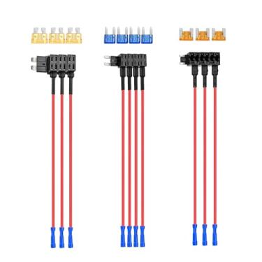 Imagem de Nilight - 50040R Pacote com 10 12V Adaptador de fusível de carro Add-a-Circuit com perfil padrão e mini TAP Fusível de lâmina para carros caminhões barcos, 2 anos de garantia