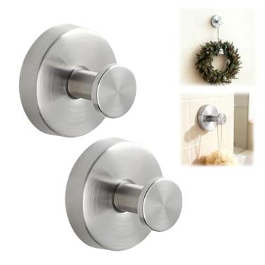 Imagem de Ganchos de ventosa para grinaldas, 2025 novos cabides de guirlanda sem broca de fixação forte para banheiro para portas da frente, ganchos de toalha de metal funcionais para chuveiros e espelhos de