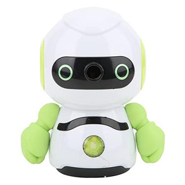 Imagem de Apontador de lápis manual em forma de robô verde, material escolar de plástico ABS