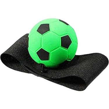 Imagem de Tnyvm Bola de retorno de pulso verde bola esportiva de borracha com alça de pulso e cordão de rebote, bolas saltitantes de pulso em cordas elásticas, brincadeiras de exercícios, bolas de reação
