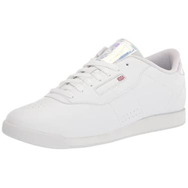 Imagem de Reebok Tênis feminino Princess-White, Calcanhar branco/iridescente, 7.5