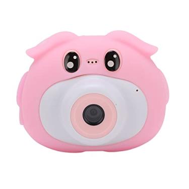Imagem de Yadoo Câmera infantil, câmera de desenho animado em formato de porquinho, com 27 adesivos especiais de cabeça e 16 filtros embutidos, e dia das crianças, bateria de grande capacidade de 400 mAh (rosa)
