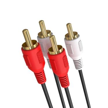 Imagem de Cmple – Cabo de áudio estéreo RCA macho para macho, Preto, 6FT