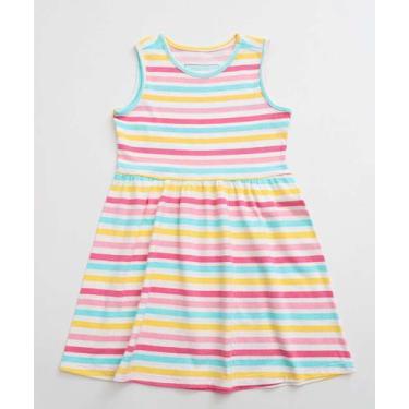 Imagem de Vestido Infantil Estampa Listrada Marisa Tam 1 a 3-71160, Off white, 1