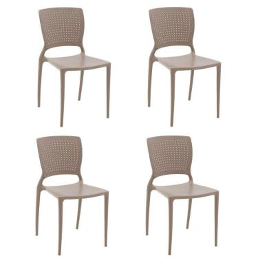 Imagem de Kit 4 Cadeiras Safira Camurça Tramontina 92048/210