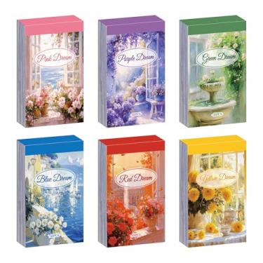 Imagem de 6 conjuntos de 300 peças de adesivos Washi conjunto de adesivos coloridos sonhos para diário, adesivos de papel decorativo faça você mesmo para Bullet Journal Art Scrapbooking Diary Card Craft Gift