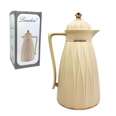Imagem de Garrafa Térmica de Café Laradore Chic Bege Creme Dourada 1L