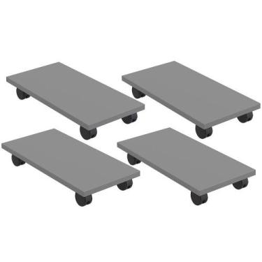 Imagem de Kit 04 Suportes Para Cpu Com Rodízios Cyber L03 Cinza - Lyam - LYAM DE