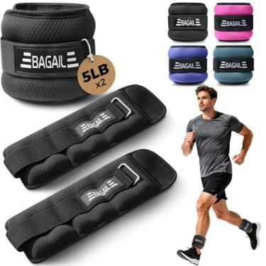 Imagem de BAGAIL Pesos de tornozelo e pulso para mulheres e homens, 1 par de 1/2/4/6/8/4,5 kg peso da perna com design elegante e ajuste seguro, conjunto de braço pesado para caminhada, corrida, fitness em casa