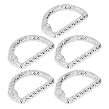 Imagem de Phefop Anéis D de Metal Em Liga de Zinco, Fivela de Chaveiro, Rolamento de Alta Carga para Bolsa, Alça de Bolsa, Conector de Hardware Multifuncional, Projetos de Costura de (Prata)