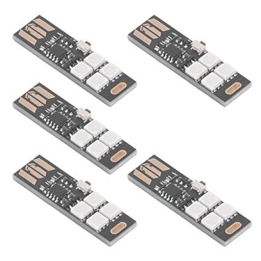 Imagem de KIMISS 5 Unidades de Luz Super Mini USB Com Kit de Luz de Fundo Noturna LED RGB de 7 Cores - Abajur de Mesa Ultrafino e Multicolorido para TVs, Desktops e Festas