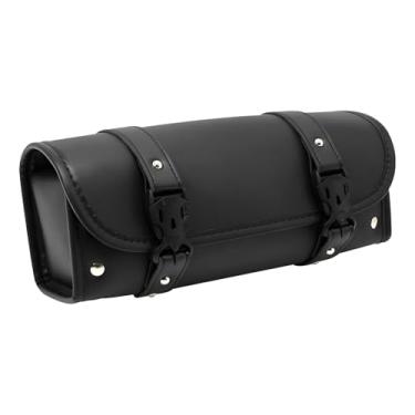 Imagem de Hovom Bolsa de guidão de motocicleta, bolsa de couro sintético impermeável para garfo dianteiro, sacos de rolo de armazenamento de garfo de grande capacidade, bolsa de rolo de armazenamento Sissy Bar