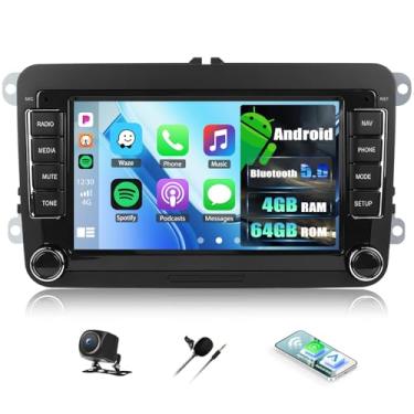 Imagem de UNITOPSCI Rádio estéreo automotivo Android 4G + 64G para VW Volkswagen Golf Passat Jetta Seat Skoda Touran Wireless CarPlay Android Auto, tela sensível ao toque de 17 polegadas, Bluetooth5.0/GPS/WiFi