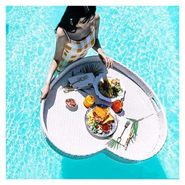 Imagem de LMJYU Bandeja de servir flutuante, mesa de sinuca, bandeja de servir flutuante, suporte portátil para bar de servir, bandeja de mesa de refresco, para bebidas na piscina, brunch, comida na água