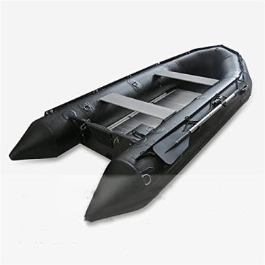 Imagem de LMJYU Barco de pesca resistente ao desgaste inferior de borracha bote de liga de alumínio inflável Luya barco de pesca esportes aquáticos