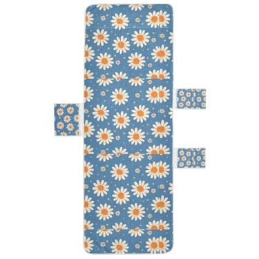Imagem de STAYTOP Beautiful Little Daisies Capa de toalha de cadeira de lounge, capa de espreguiçadeira macia, capas de cadeira de praia com bolsos para jardim ao ar livre, pátio, pátio, banhos de sol, gramado