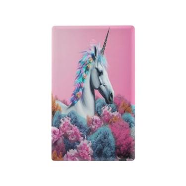 Imagem de Wassud Placa de cobertura para interruptor de luz, 1 capa de tomada em branco, placa de parede, flor, cavalo, decoração de casa, sala de estar, quarto, decoração