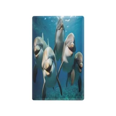 Imagem de Wassud Placa de cobertura para interruptor de luz golfinhos sorridentes, 1 capa de tomada em branco, placa de parede, decoração de casa, sala de estar, quarto, decoração