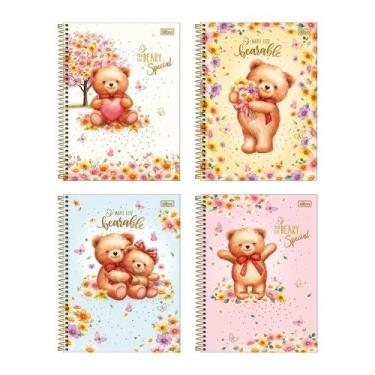 Imagem de Caderno Espiral Tilibra Universitário Love Bears - Capa Dura 1 Matéria