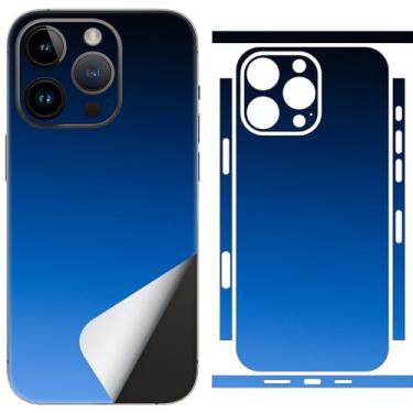 Imagem de SUKIDIOVQ Adesivo de telefone para iPhone 16 Pro Skin Wrap decalque de vinil cor gradiente película protetora de vidro para bordas traseiras moldura da câmera, não capa de telefone