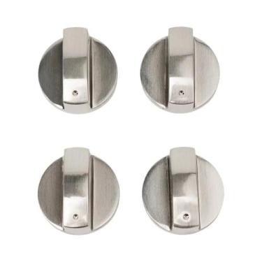 Imagem de Botões De Fogão a Gás Prata 6mm 4PCS Controle Moderno Para Fogão Elétr