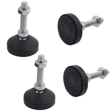 Imagem de Viongna Pés de nivelamento de móveis ajustáveis (pacote com 4), Niveladores de perna de metal e nylon resistentes para mesas, armários, bancadas de trabalho – Pés niveladores de móveis com base
