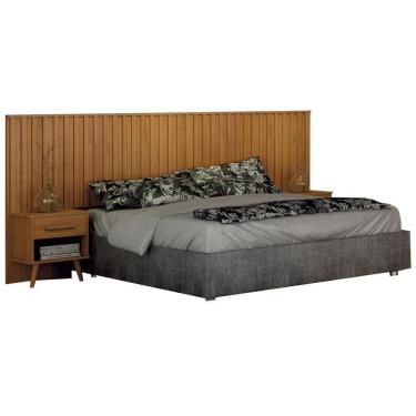 Imagem de Cabeceira Casal Ripado Milano Cinamomo Leifer Móveis