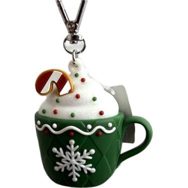 Imagem de Caneca Bath and Body Works Holiday Green Hot Cocoa com Floco de Neve e Hortelã Doce Bengala de Bebida Pocketbac Suporte Sanitzer para Mãos