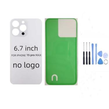 Imagem de STYCES Substituição de vidro da tampa traseira traseira para iPhone 15pro de 6,1 polegadas e para iPhone 15promax 6,7 polegadas (sem logotipo), com kit de ferramentas de reparo, adesivo pré-instalado