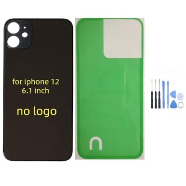 Imagem de STYCES Tampa traseira de vidro para iPhone 11 e para iPhone 12 de 6,1 polegadas, substituição para iPhone 12 mini 5,4 polegadas (no logotipo), com kit de ferramentas de reparo, adesivo pré-instalado