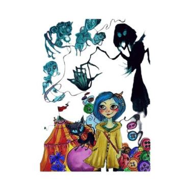 Imagem de Pintura Em Diamante 5D De Halloween, Arte De Coraline E Vincent Van Go