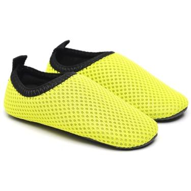 Imagem de Sapatilha Infantil Aquática Neoprene Antiderrapante Confortável Para Praia Piscina Dia Esporte Escola (Amarelo, BR, Criança de 9 a 12 anos, Numérico, 24)