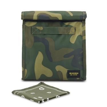 Imagem de Lancheira reutilizável com bolsos de armazenamento extra e guardanapo lavável para escola e trabalho – Bolsa de almoço com isolamento dobrável de grande capacidade para homens e mulheres, Camo, 6L x 9W x 10H