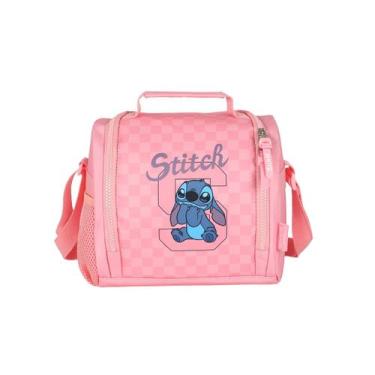 Imagem de Lancheira Stitch Térmica Escolar Juvenil Passeio Transversal Cor:Rosa,