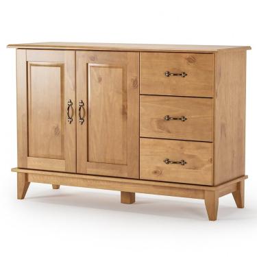 Imagem de Buffet Para Sala De Jantar 120cm Madeira Maciça Lira M06 Carvalho Fosco - Lyam Decor