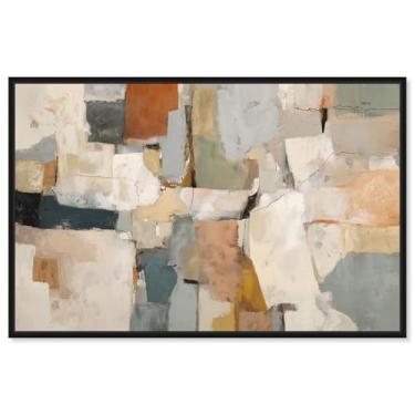 Imagem de Color Field Intersect IV Impressão em tela Boho Wall Decor por Art Remedy, moldura preta, 61 x 40 cm