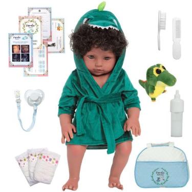 Imagem de Bebê Reborn Boneco Jacarezinho Enxoval Completo Bolsa - Cegonha Reborn