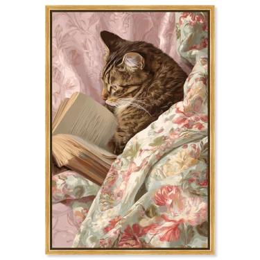 Imagem de Cat Nap Chapter II Impressão em tela Pet Wall Decor por Art Remedy, moldura dourada, 25 x 38 cm