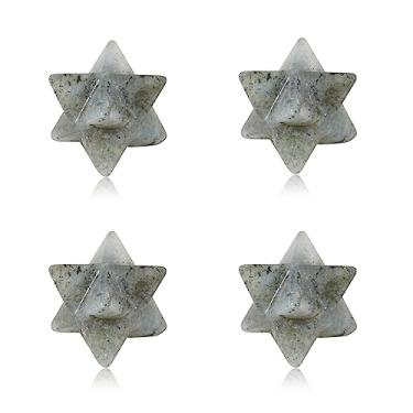 Imagem de Decoração de cristal 13 x 13 mm estrela rodonita estrela hexagonal quartzo natural pequeno bolso pedra decoração de mesa 1 peça pedra da lua