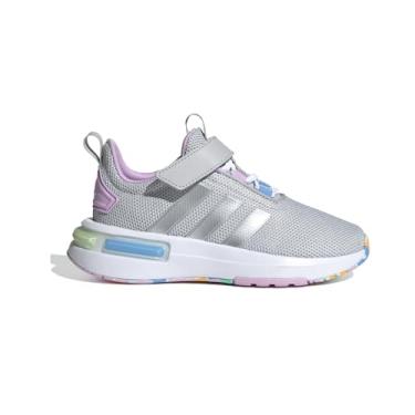 Imagem de adidas Gancho e laço unissex infantil Racer Tr23, Cinza/prata metálico/lilás (renda elástica), 21