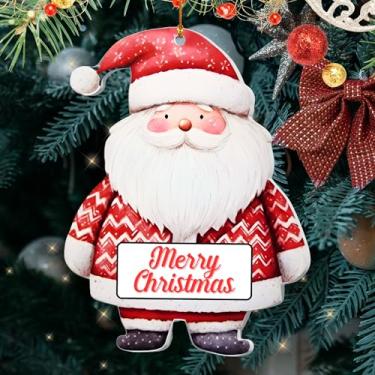 Imagem de Enfeite de Natal de Papai Noel 2025 – Decoração fofa de Papai Noel de Feliz Natal – Ornamento de árvore de Natal para casa, família e crianças – Presente de Natal 2025, decoração de Natal Navidad