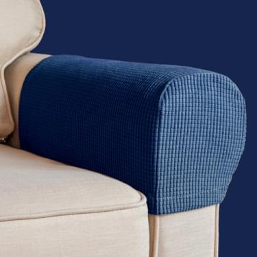 Imagem de Capas para cadeira de apoio de braço, capa elástica para poltrona para sofá, apoio de braço, antiderrapante, elastano, poliéster, capas de braço para sofá, poltrona, protetor de móveis, conjunto de 2