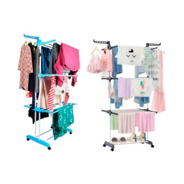 Imagem de Varal De Chão Roupa Calcinha Grade 3 Andares Dobrável Portátil (SORTIDO)