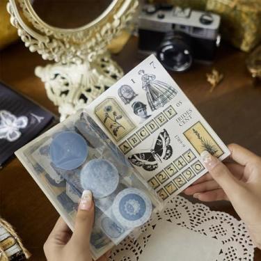 Imagem de Adesivos de diário de lixo para scrapbooking, 120 peças adesivos decorativos de letras de poema de flor retrô para scrapbook, artesanato, álbum, capas de telefone, laptops, calendários, caderno (beleza)